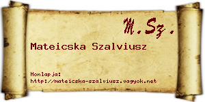 Mateicska Szalviusz névjegykártya